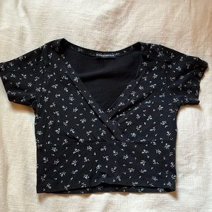 Brandy Melville Floral Black Amara Top